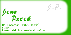 jeno patek business card